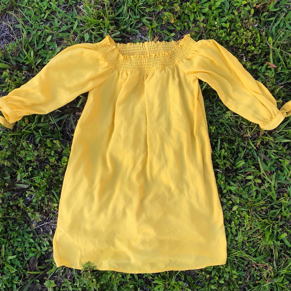 Yellow Off-Shoulder Dress